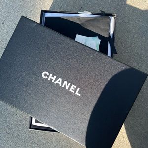 Black Chanel Leather Sandals